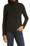 Eileen Fisher Lightweight Knit Turtleneck Top In Black