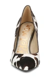 Sam Edelman Hazel Pointed Toe Pump In White/ Brown/ Brown Calf Hair