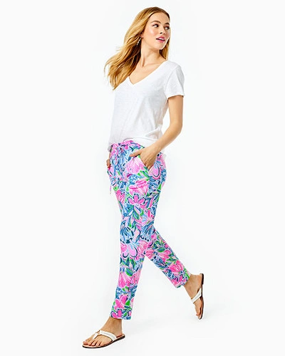 Lilly Pulitzer Women's Emora Floral Knit Drawstring Pants In Baby Pink