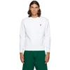 Ami Alexandre Mattiussi Ami Logo Embroidered Crewneck Sweatshirt In White/100
