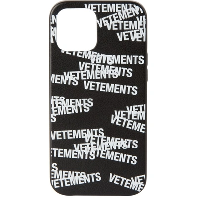 Vetements Black Stamped Logo Iphone 12 Pro Max Case