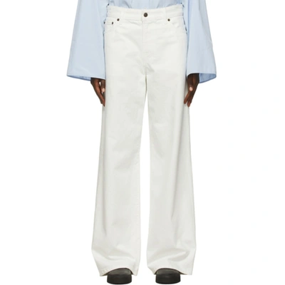 The Row Egli Rigid Mid-rise Wide-leg Jeans In White