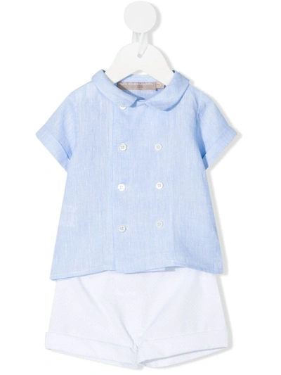 La Stupenderia Babies' Two Piece Short Set In Blue