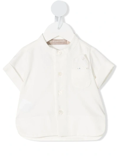 La Stupenderia Babies' Chest Patch-pocket Shirt In 白色