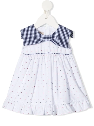 La Stupenderia Babies' Polka Dot-print Sleeveless Dress In White