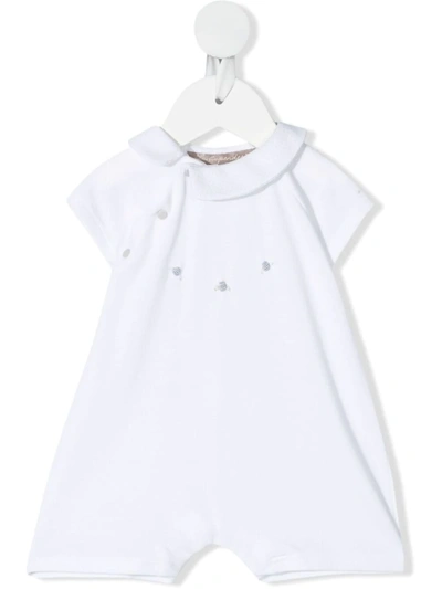La Stupenderia Babies' Embroidered Cotton Romper In White
