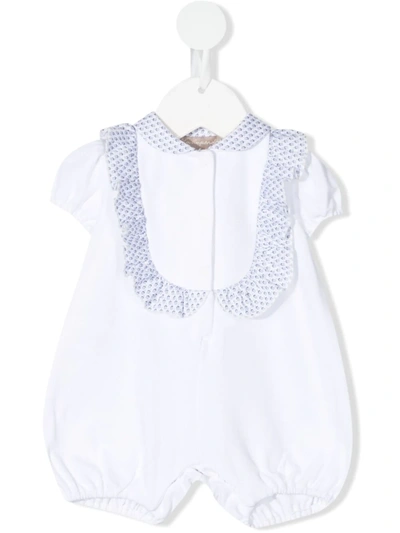 La Stupenderia Babies' Floral Print Ruffle Romper In White
