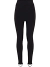 Dolce & Gabbana Pleat-detail Stirrup Leggings In Black