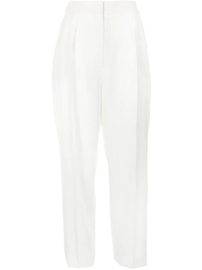 Emporio Armani High-waisted Jodhpurs In Technical Lyocell In Weiss