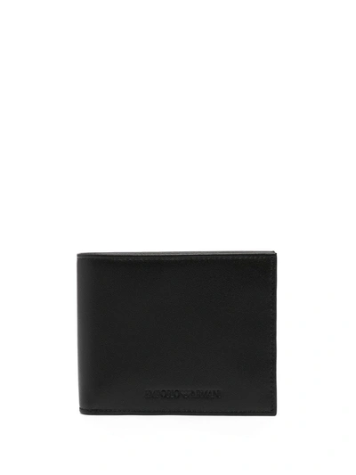 Emporio Armani Embossed-logo Wallet In Black