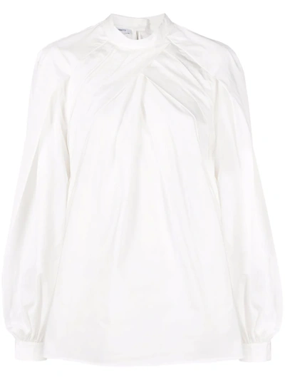 Alberta Ferretti Gathered Front Blouse In White