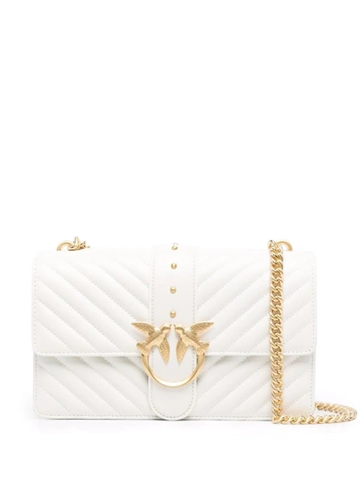 Pinko Icon Classic Quilted Nappa Leather Love Bag In Bianco