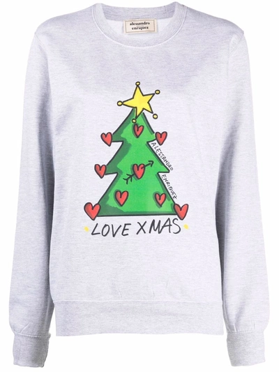 Alessandro Enriquez Christmas Tree-motif Cotton-blend Sweatshirt In Multicolor