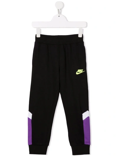 Nike Kids' Logo Print Track Trousers In Black