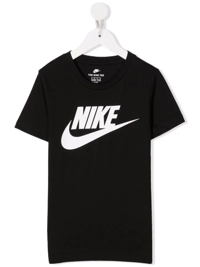 Nike Kids' Logo Print T-shirt In Black