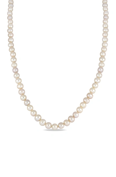 Delmar Sterling Silver 7.5-8mm Cultured Freshwater Pearl 36" Necklace In White