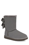 Ugg Bailey Bow Velvet Ribbon Faux Fur Lined Boot In Charcoal