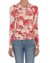Msgm Floral-print Top In Red