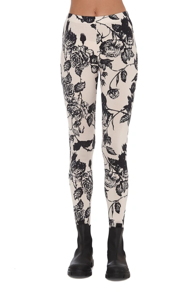 Msgm Floral Stirrup Leggings In Mixed Colours