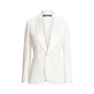 Ralph Lauren Sawyer Wool Crepe Tuxedo Jacket In Lux Cream