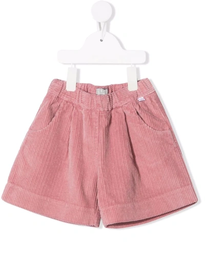 Il Gufo Babies' Corduroy Elasticated-waist Shorts In 粉色