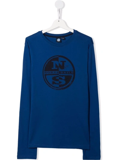 North Sails Kids' Logo-print T-shirt In Blue