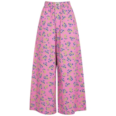 Natasha Zinko Floral-print Cotton Pyjama Trousers In Pink
