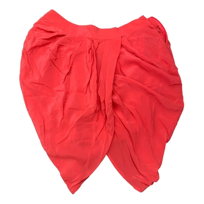 Pre-owned Maje Silk Mini Skirt In Red