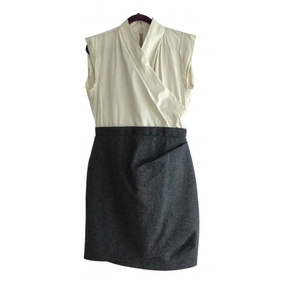 Pre-owned Carven Wool Mini Dress In Anthracite