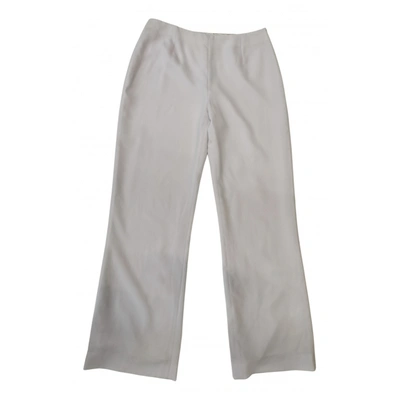 Pre-owned Mugler Large Pants In Ecru