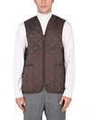 Barbour Logo Embroidered Quilted Gilet In Brown