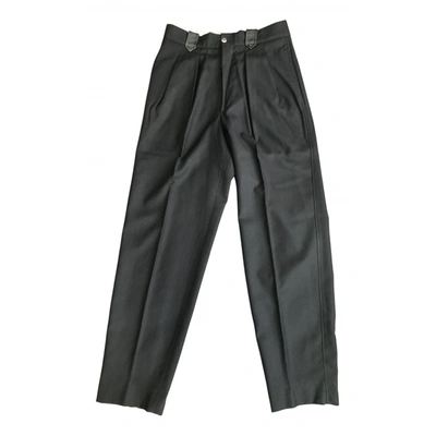 Pre-owned Claude Montana Wool Trousers In Grey