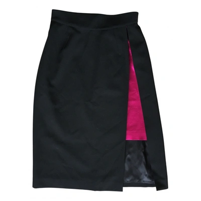 Pre-owned Mugler Wool Mid-length Skirt In Black