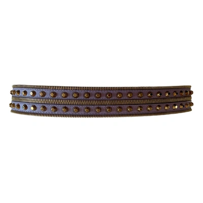 Pre-owned Versace Leather Belt In Purple