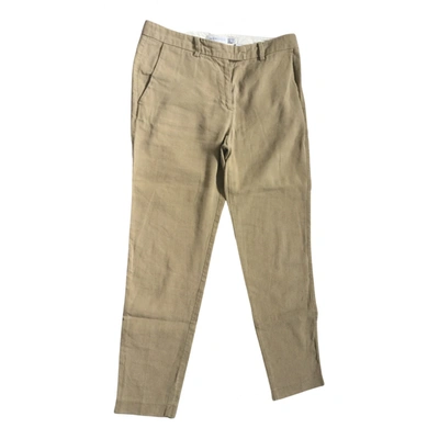 Pre-owned See By Chloé Linen Straight Pants In Beige