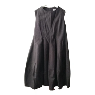 Pre-owned Saint Laurent Wool Maxi Dress In Grey