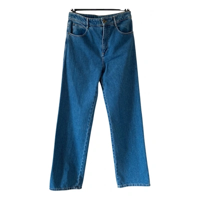 Pre-owned Chloé Straight Pants In Blue