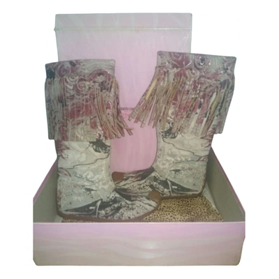 Pre-owned Roberto Cavalli Leather Boots In Multicolour
