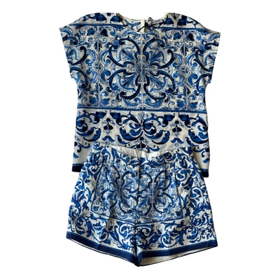 Pre-owned Dolce & Gabbana Kids' Silk Outfit In Blue