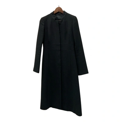 Pre-owned Tara Jarmon Wool Coat In Black