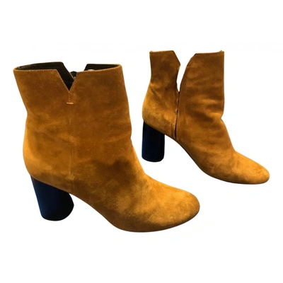 Pre-owned Maje Fall Winter 2020 Ankle Boots In Camel