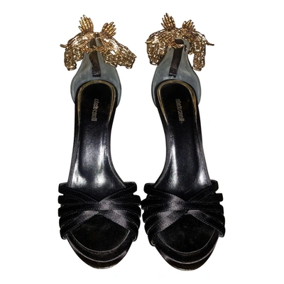 Pre-owned Roberto Cavalli Leather Sandals In Black