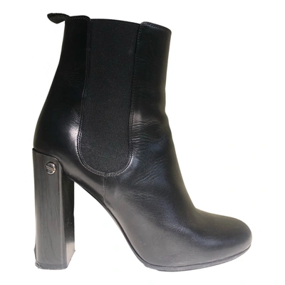 Pre-owned Neil Barrett Leather Ankle Boots In Black