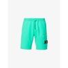 Stone Island Mens Green Brand-patch Cotton-jersey Shorts S