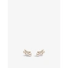 Yoko London Womens Yellow Gold Sleek 18ct Yellow-gold Akoya Pearl And 0.118ct Diamond Stud Earrings In Yellow Gold
