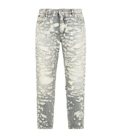 Dolce & Gabbana Distressed Patchwork Jeans In Multi