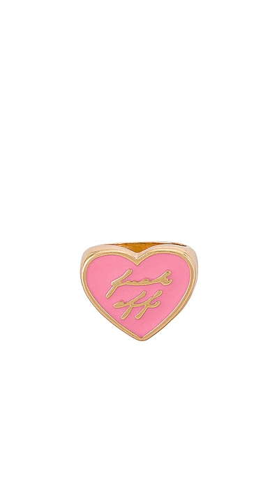 8 Other Reasons Gold Heart Ring With Resin Fuck Off In Pink