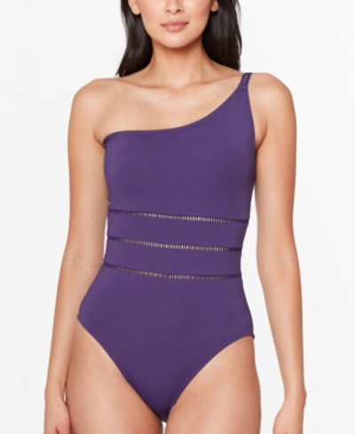 Bleu By Rod Beattie Behind The Seams One-shoulder One-piece Swimsuit  Women's Swimsuit In Purple Haze