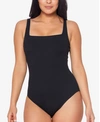 Bleu Rod Beattie Bleu Rod By Beattie Walk The Line Underwire One-piece Swimsuit Women's Swimsuit In Black