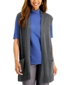 KAREN SCOTT SOLID DUSTER VEST, CREATED FOR MACY'S